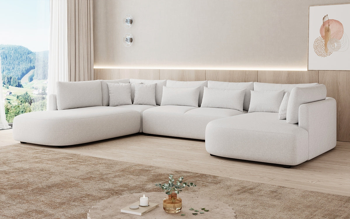 Designer sofa Ando - sectional sofa in textured fabric
