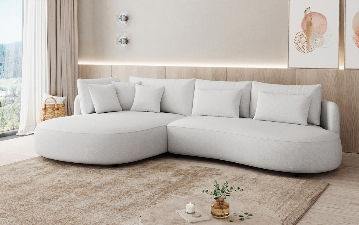 Designer corner sofa Ando Mini in textured fabric