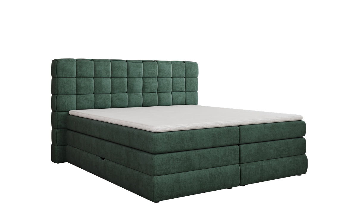 Trama box spring bed with storage in velvet