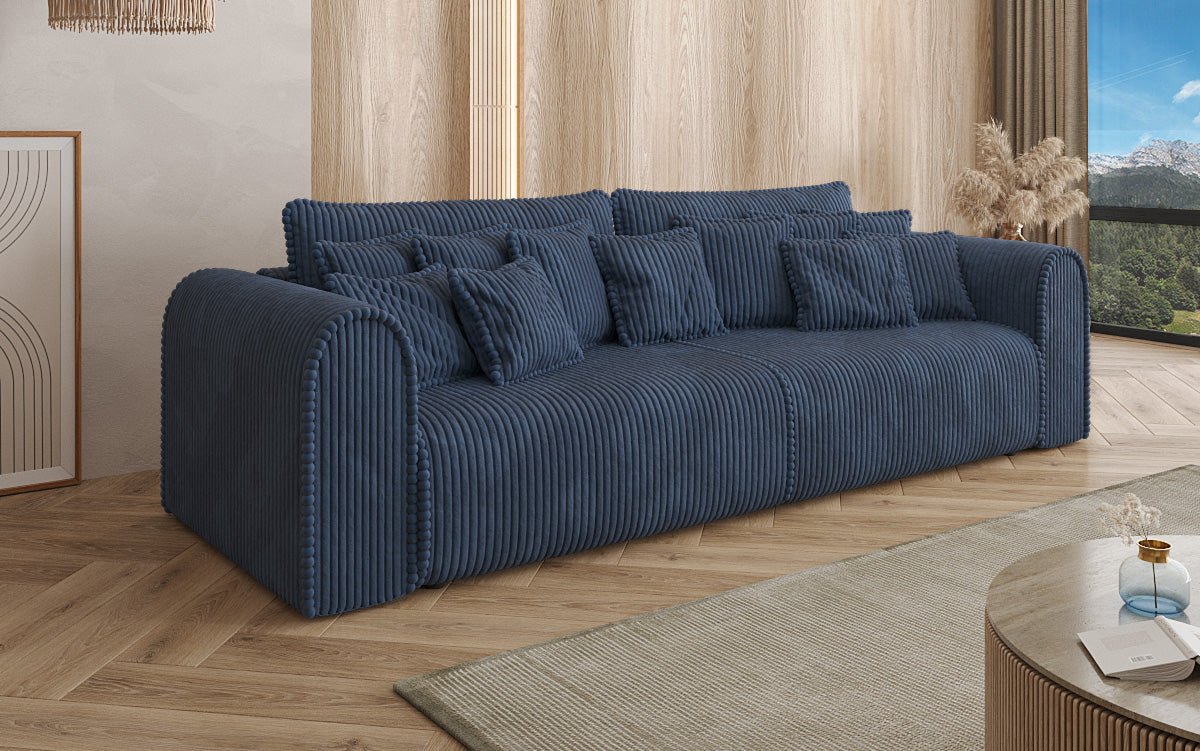 Designer Sofa Big Buddy 3-Seater with Sleeping Function and Storage in Wide Corduroy