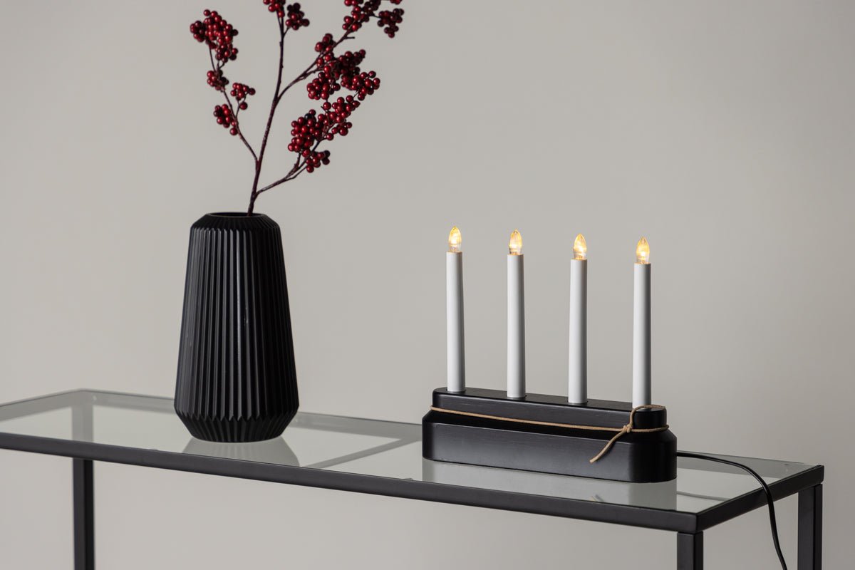 Christmas lighting Fjordlicht - in Black with 4 candles