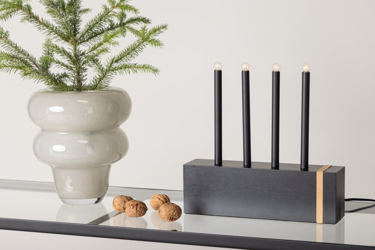 Christmas lighting Mira - in Black with 4 candles
