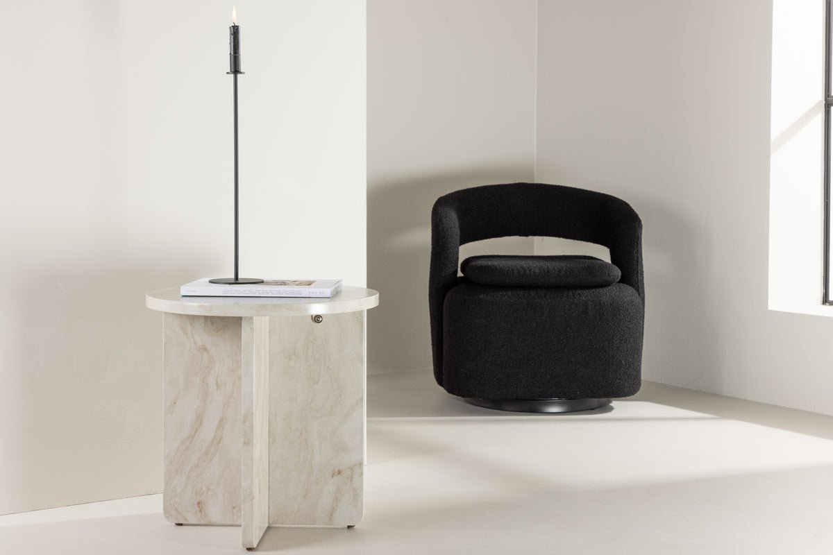 Side Table Baki – in two sizes with marble look