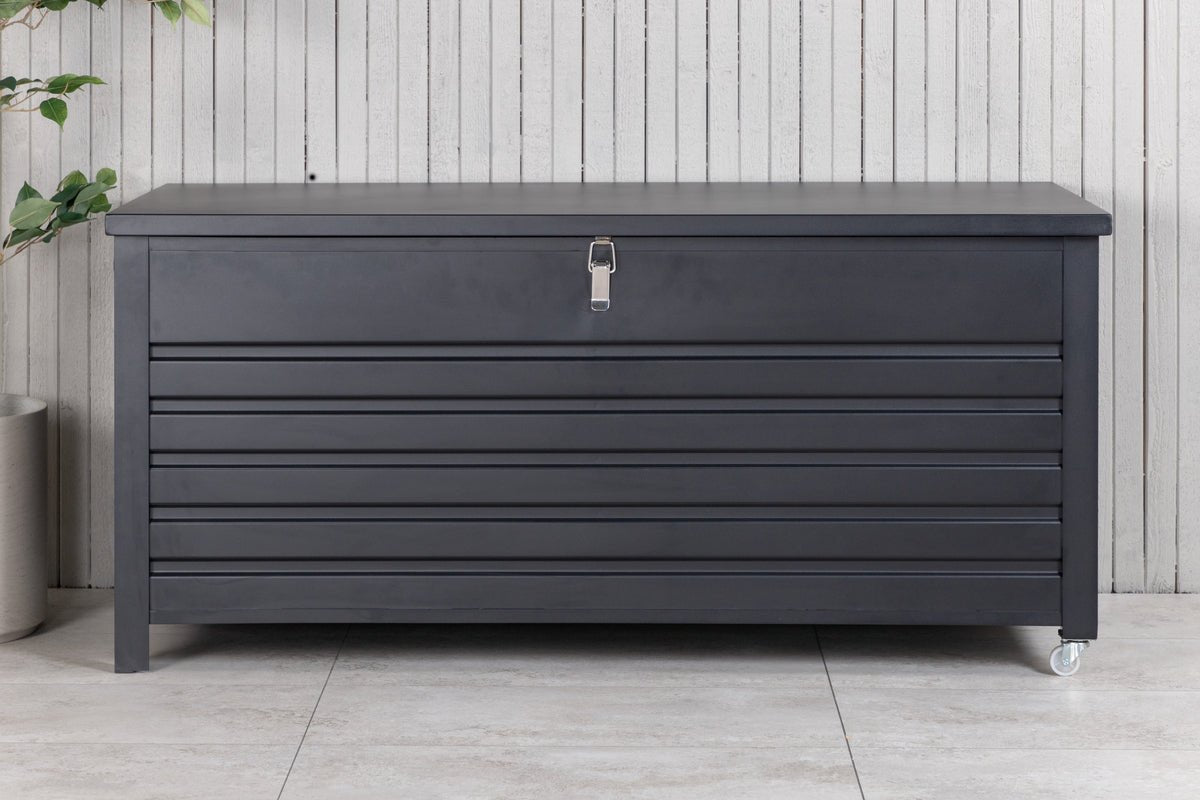 Garden Cushion Box Ludmilla - Black Aluminum Frame Including Inner Bag