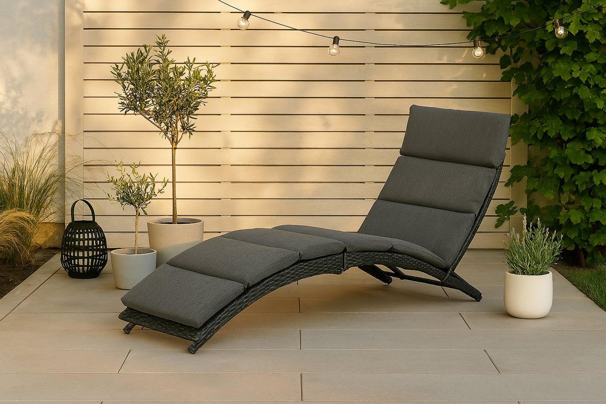 Garden Sun Lounger Queen - made of synthetic rattan including cushion