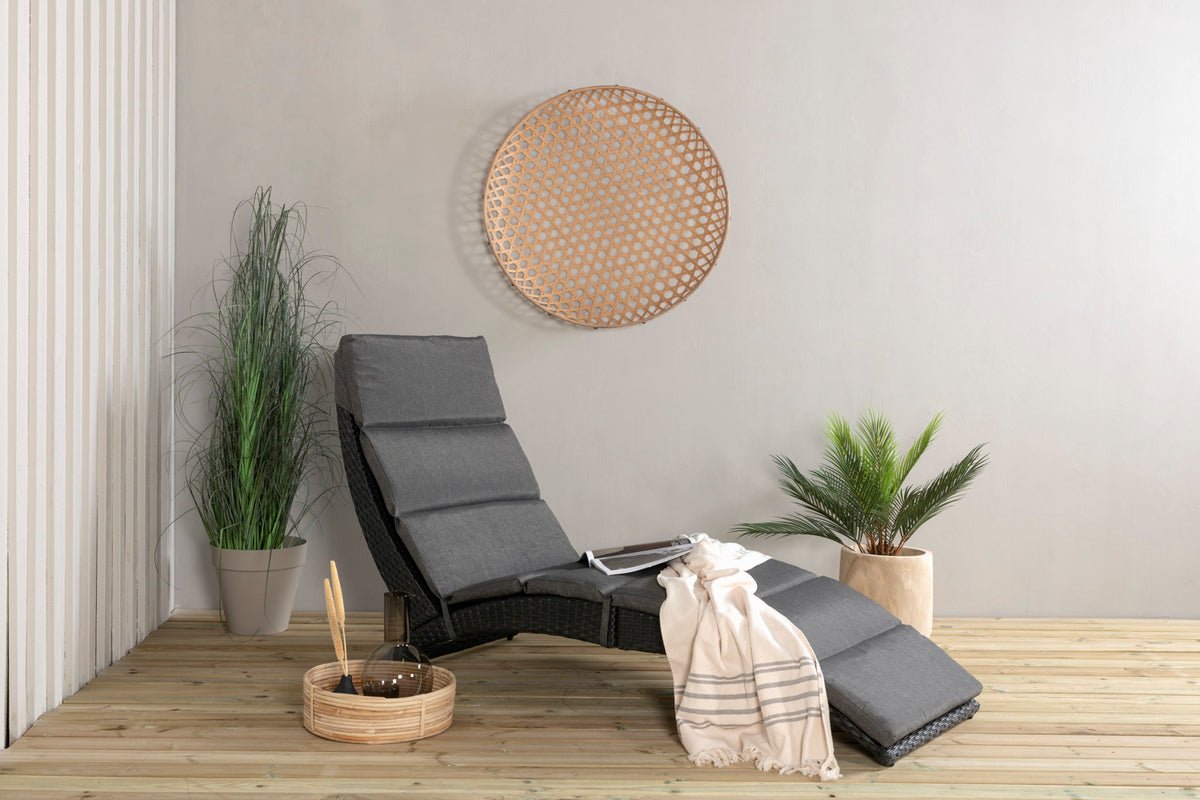 Garden Sun Lounger Queen - made of synthetic rattan including cushion