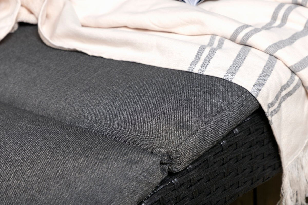 Garden Sun Lounger Queen - made of synthetic rattan including cushion