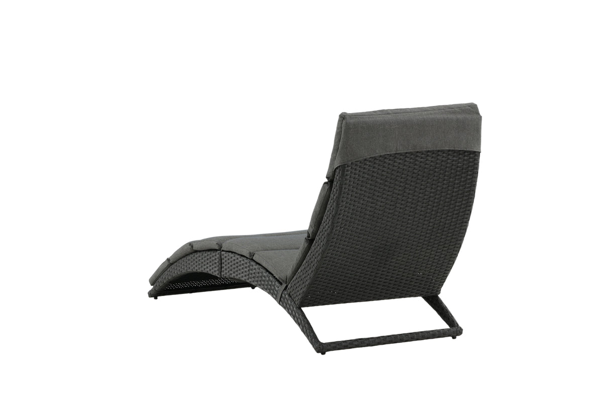 Garden Sun Lounger Queen - made of synthetic rattan including cushion