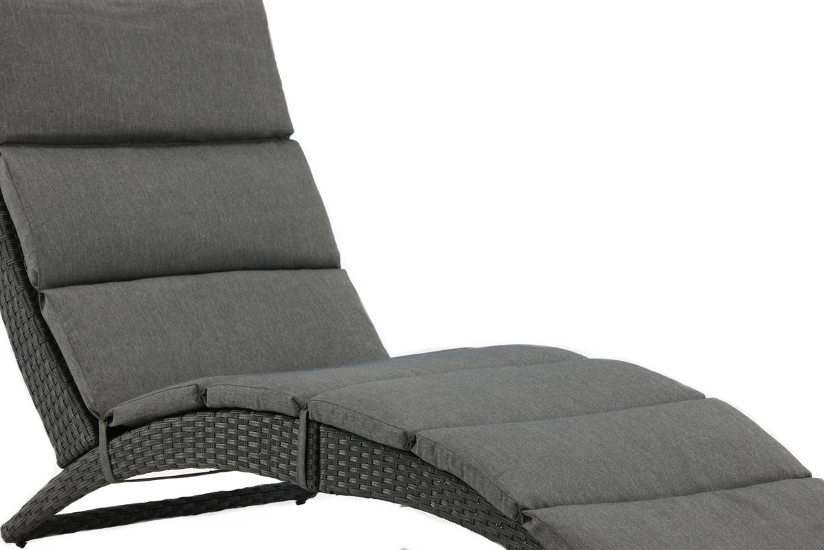 Garden Sun Lounger Queen - made of synthetic rattan including cushion