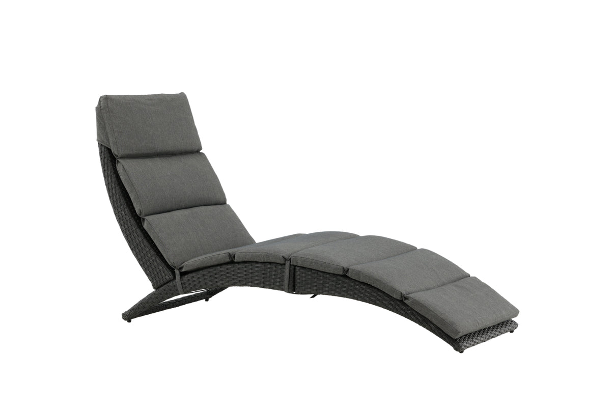 Garden Sun Lounger Queen - made of synthetic rattan including cushion