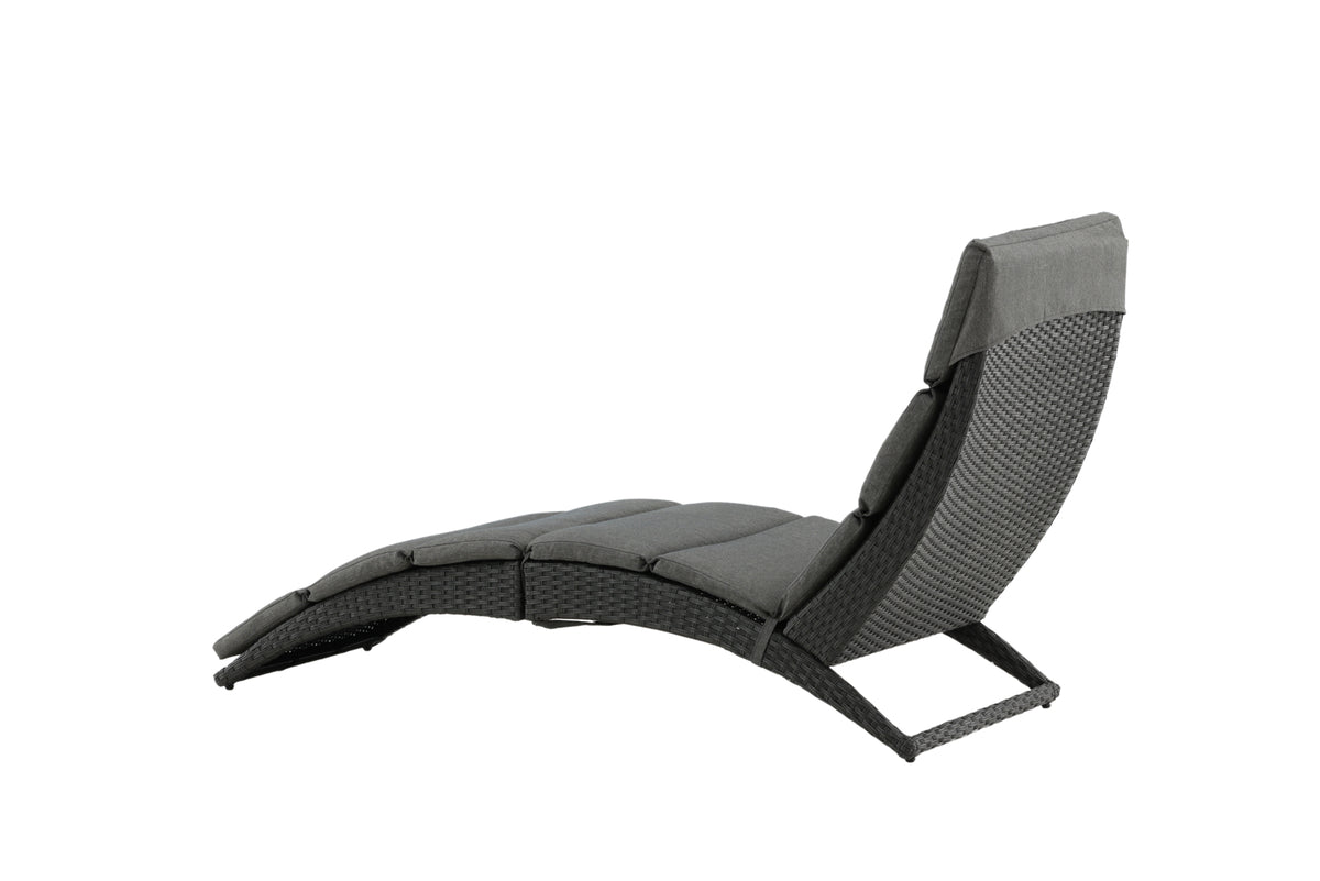 Garden Sun Lounger Queen - made of synthetic rattan including cushion