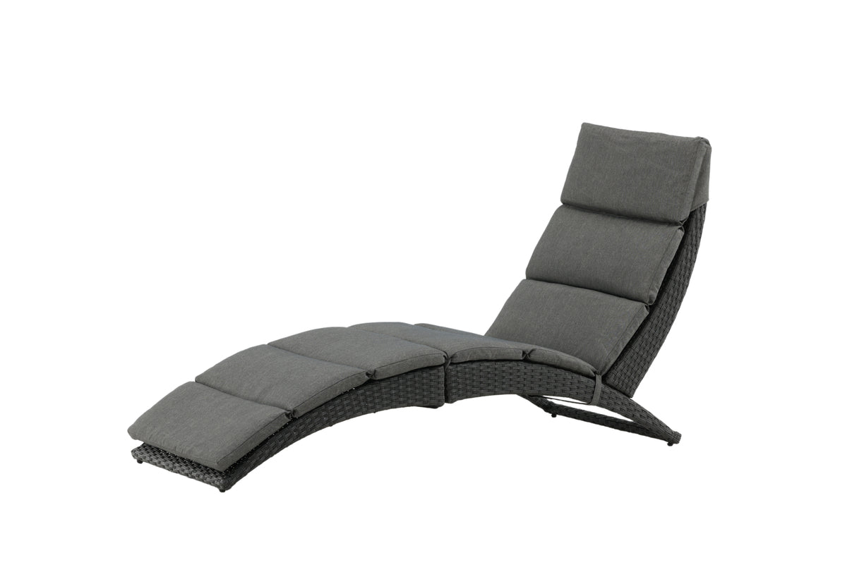 Garden Sun Lounger Queen - made of synthetic rattan including cushion