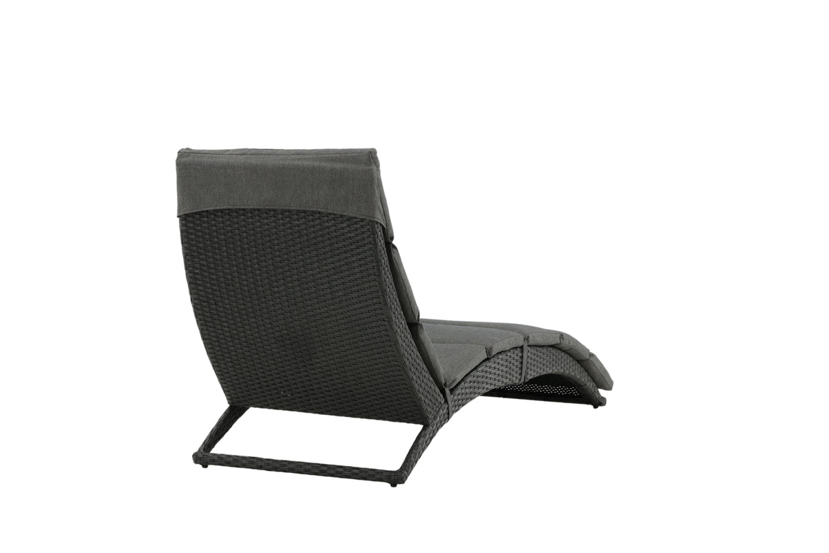 Garden Sun Lounger Queen - made of synthetic rattan including cushion
