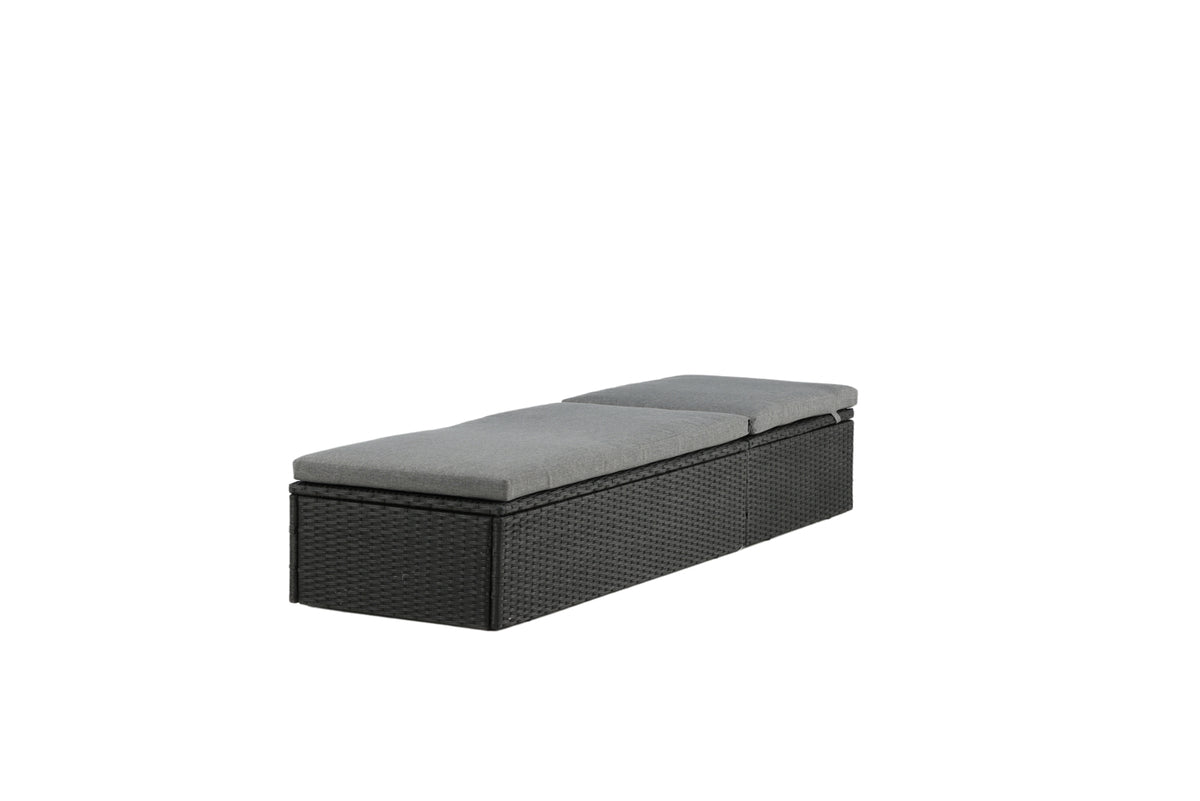 Garten Sonnenliege Dakar - inklusive grauem Kissen und verstellbarer Rückenlehne