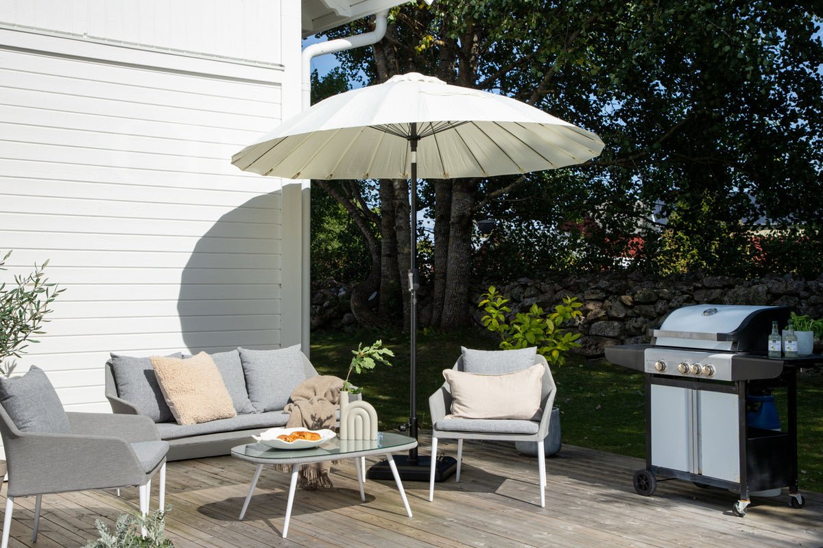 Garden Parasol Palma – Ø270 cm available in White, Black, Gray, and Blue