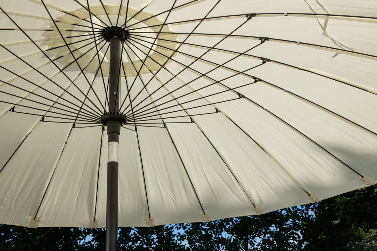 Garden Parasol Palma – Ø270 cm available in White, Black, Gray, and Blue