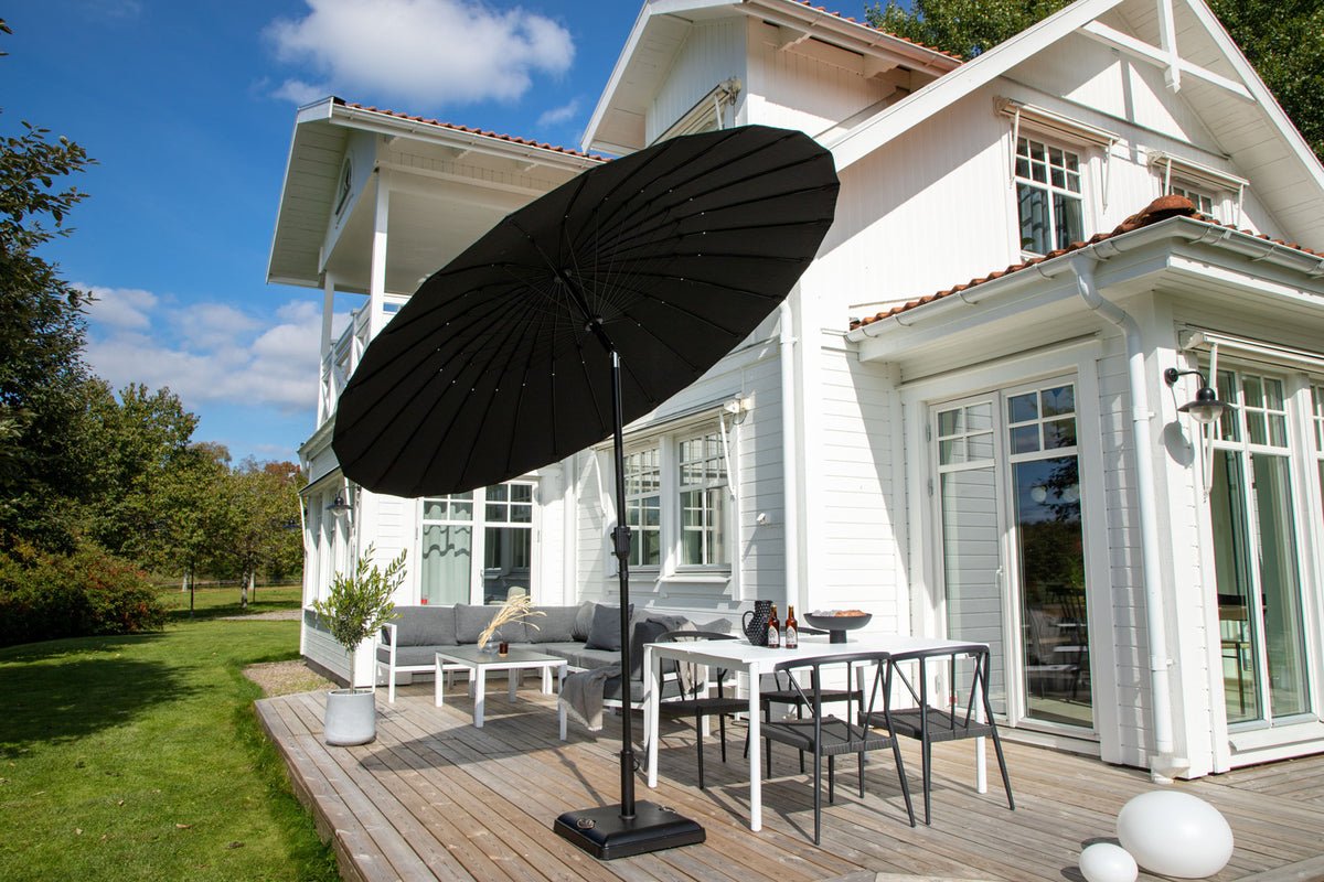 Garden Parasol Palma – Ø270 cm available in White, Black, Gray, and Blue