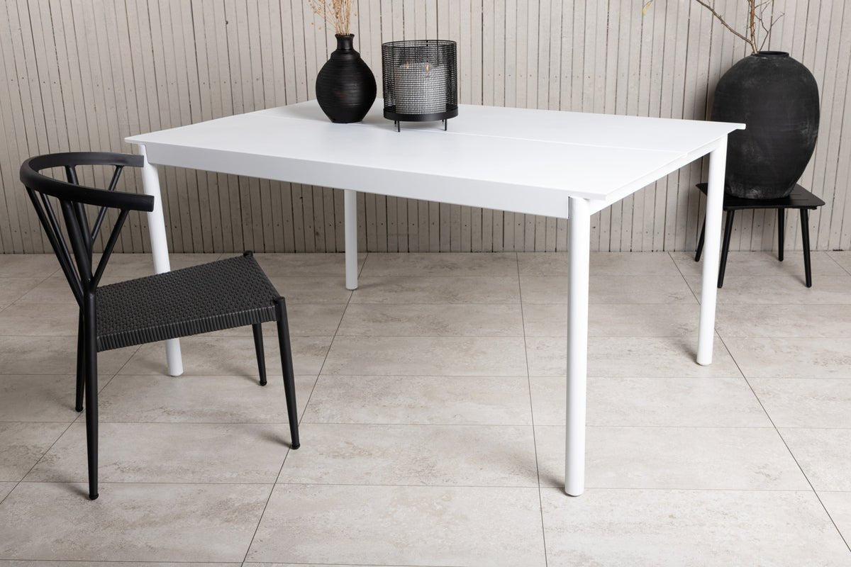 Garden table Sunari - white dining table made of aluminum