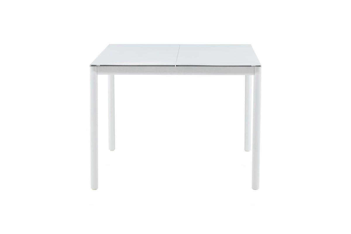 Garden table Sunari - white dining table made of aluminum