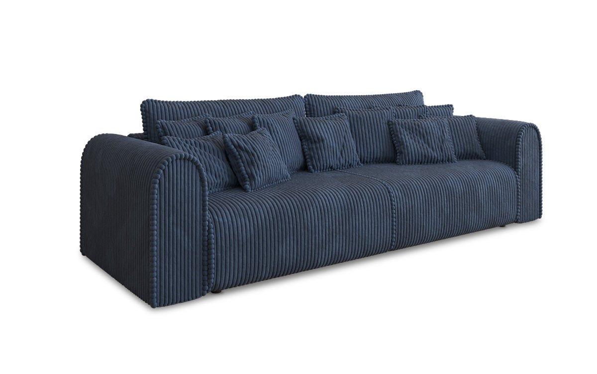 Designer Sofa Big Buddy 3-Seater with Sleeping Function and Storage in Wide Corduroy