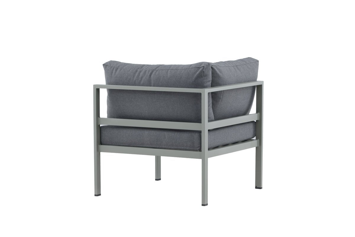 Gartenbank Eckmodul Borelio - Aus Aluminium in den Farben Khaki und Beige