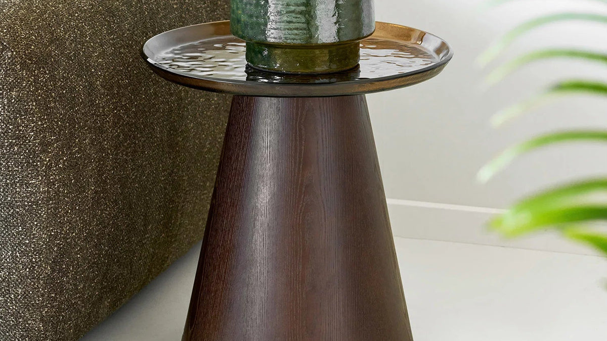 Side table Oliviera - with a glass tabletop