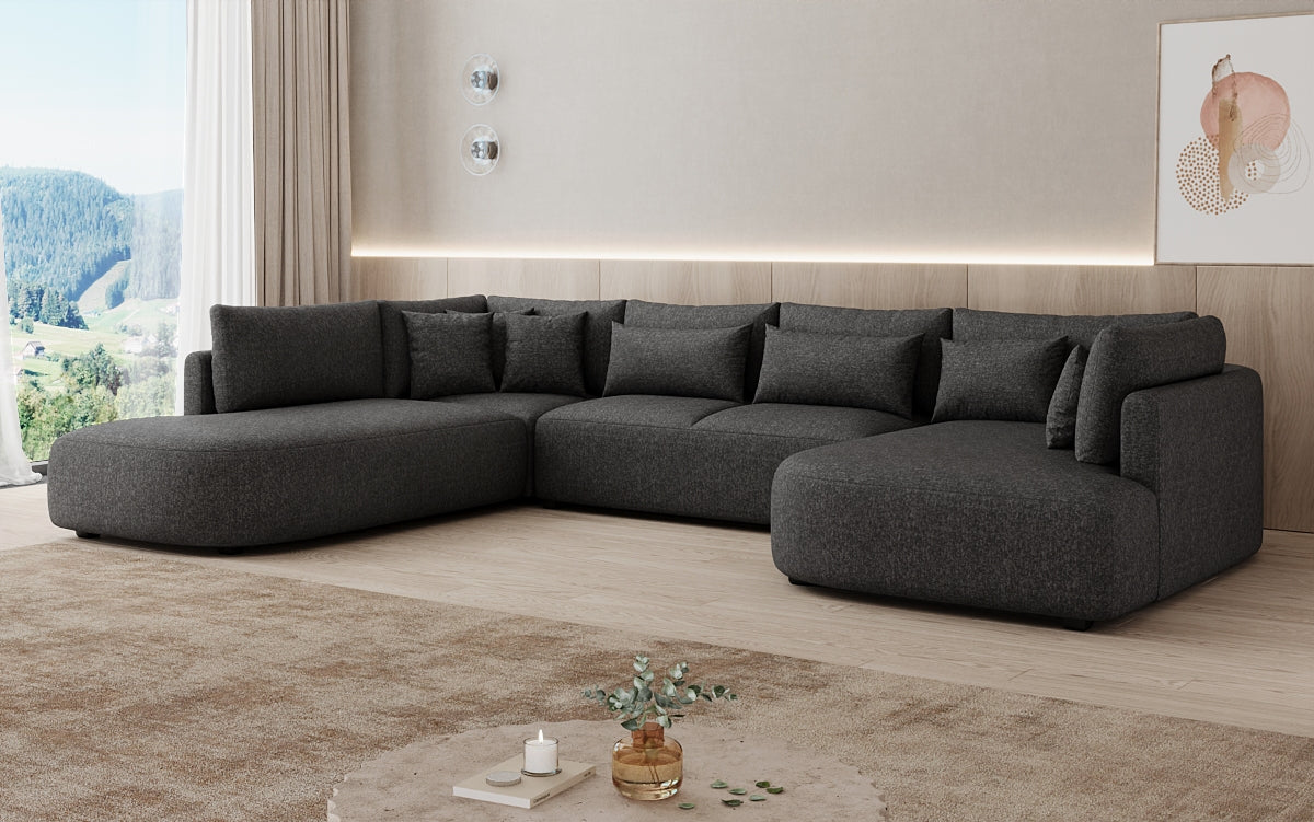 Designer sofa Ando - sectional sofa in textured fabric