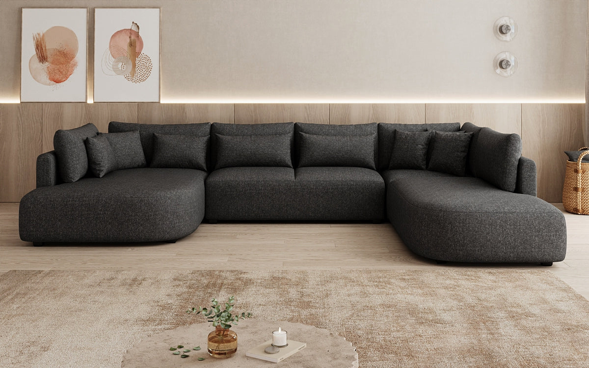 Designer sofa Ando - sectional sofa in textured fabric