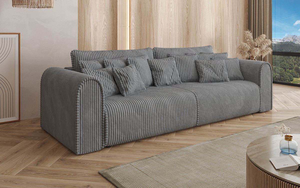 Designer Sofa Big Buddy 3-Seater with Sleeping Function and Storage in Wide Corduroy