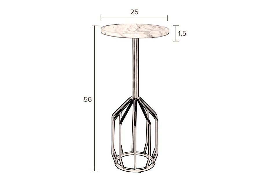 Velvian M side table – made of marble in gold
