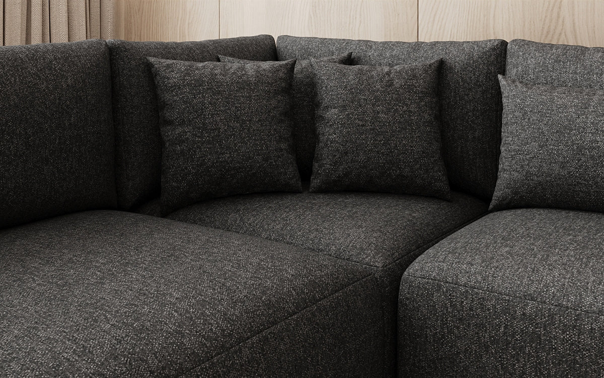 Designer sofa Ando - sectional sofa in textured fabric
