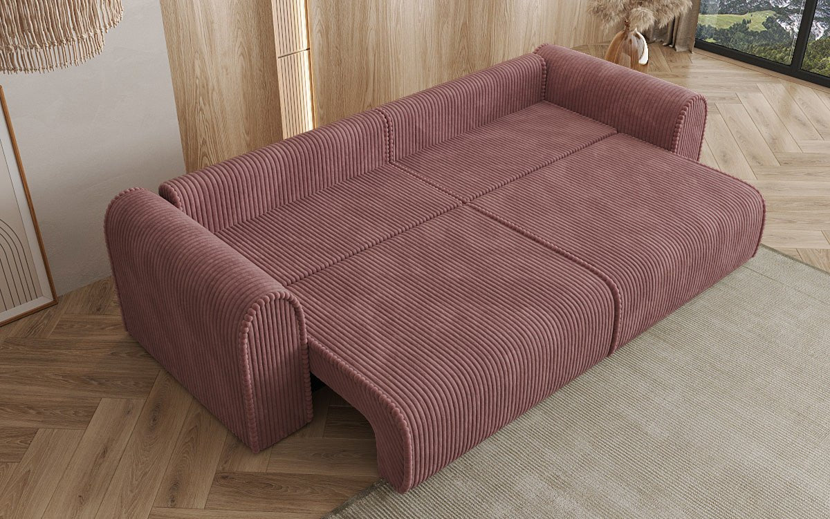 Designer Sofa Big Buddy 3-Seater with Sleeping Function and Storage in Wide Corduroy