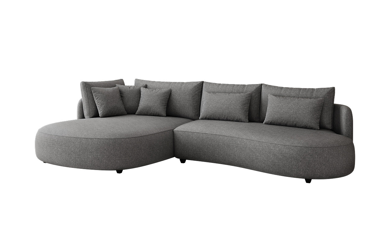 Designer corner sofa Ando Mini in textured fabric