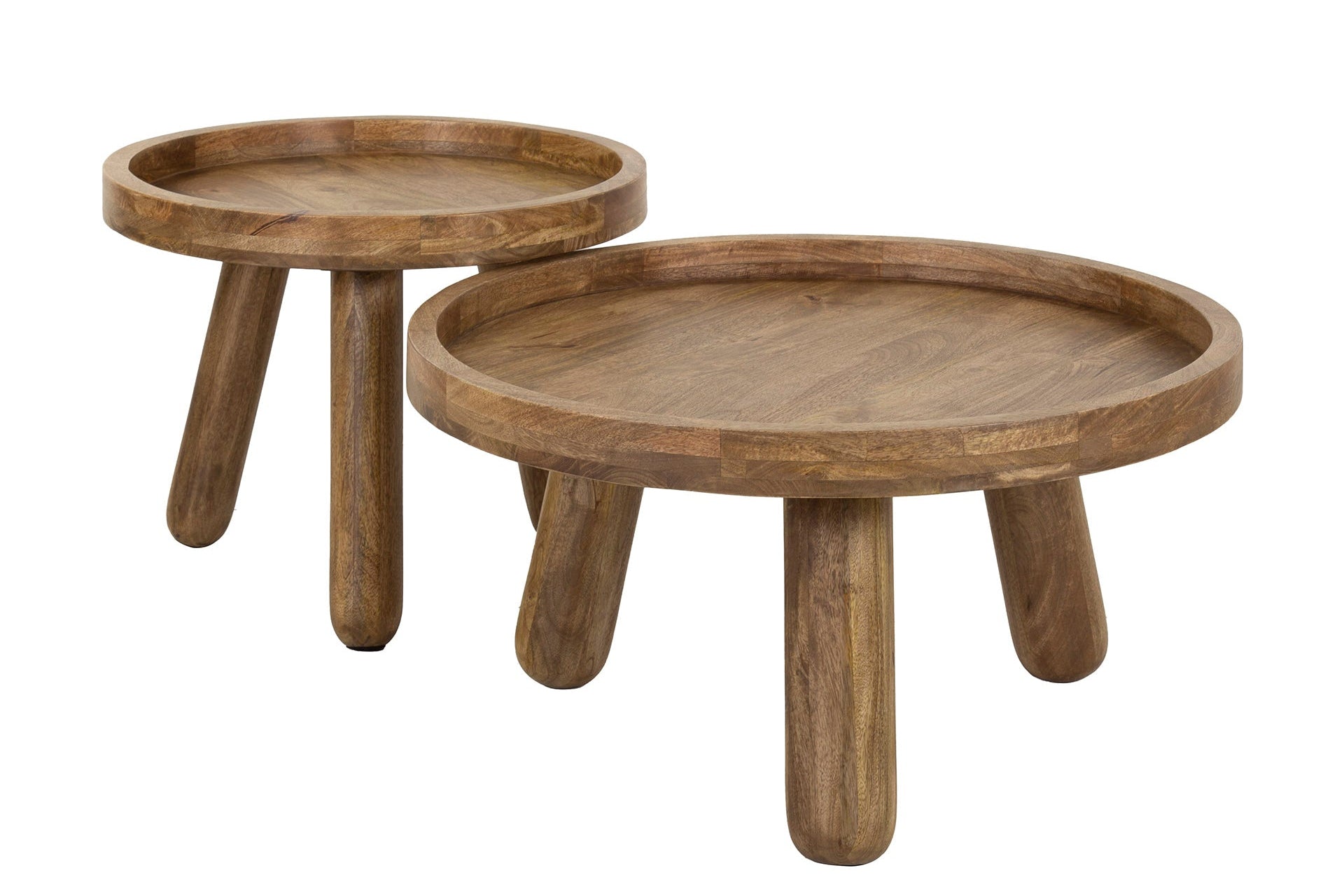 Sundari Coffee Table - Set of 2 made from sustainable mango wood with sand-colored finish