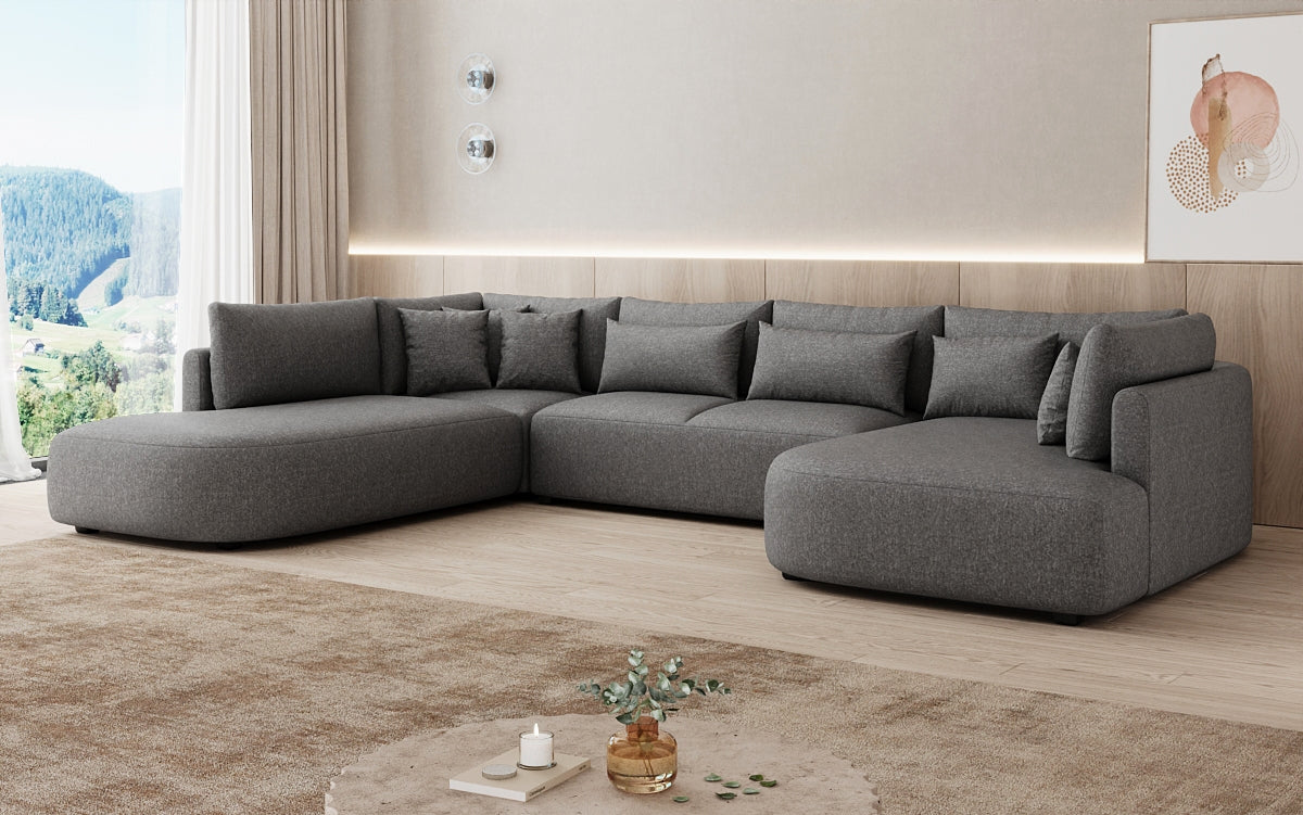 Designer sofa Ando - sectional sofa in textured fabric