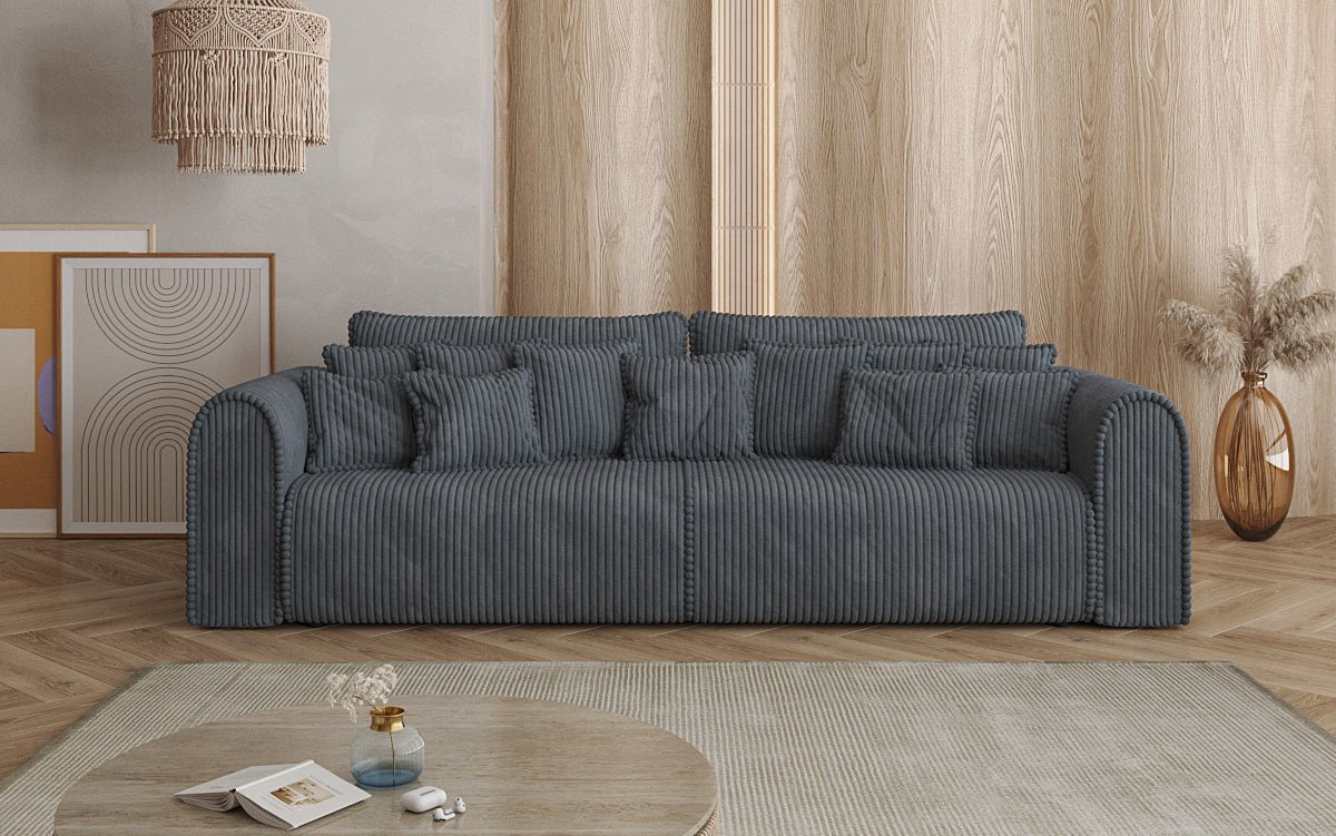 Designer Sofa Big Buddy 3-Seater with Sleeping Function and Storage in Wide Corduroy