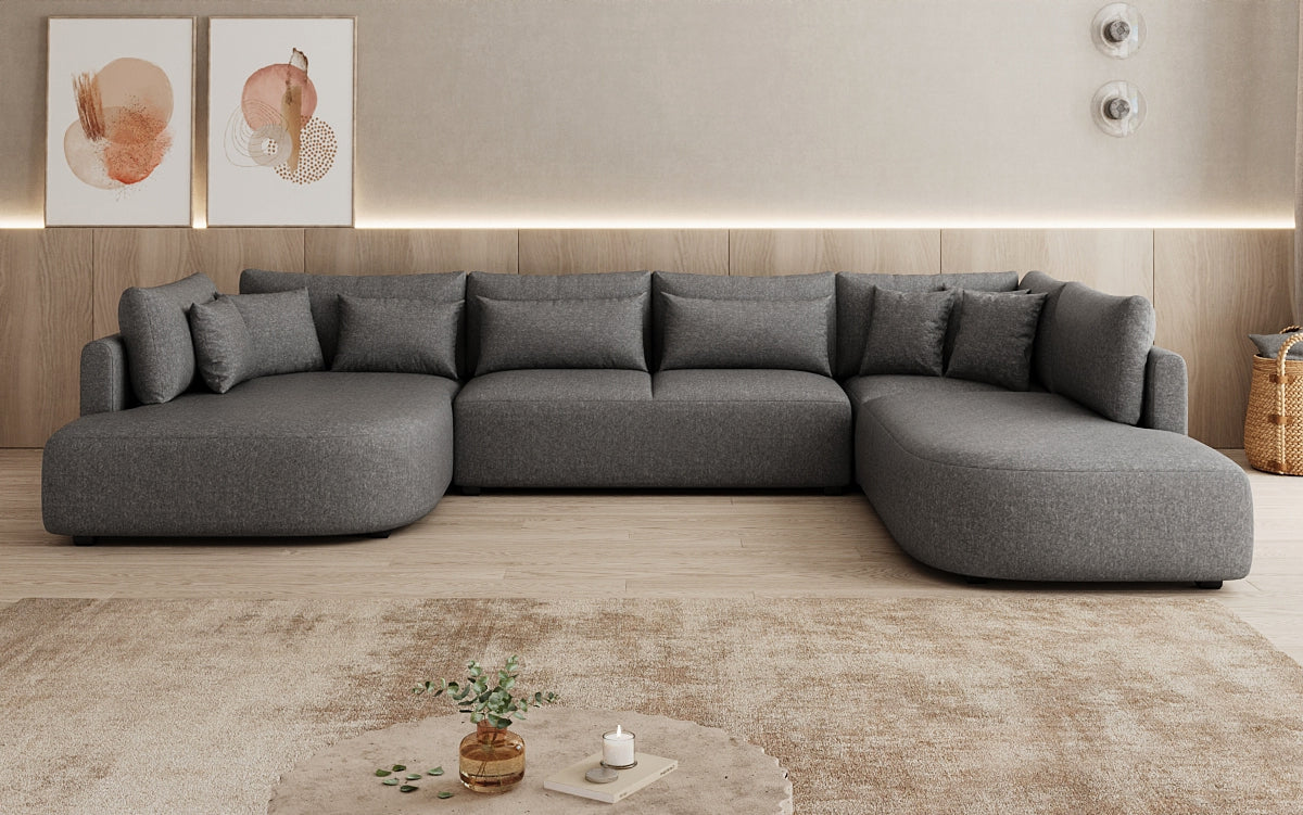 Designer sofa Ando - sectional sofa in textured fabric