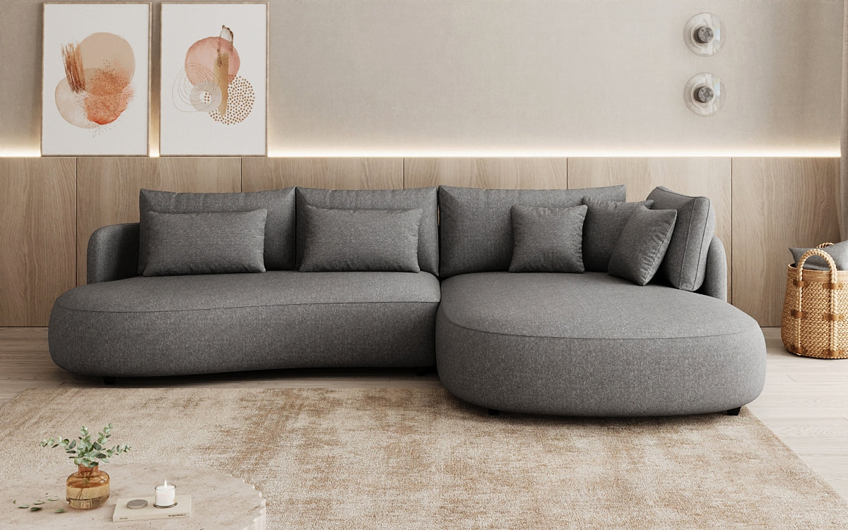 Designer corner sofa Ando Mini in textured fabric