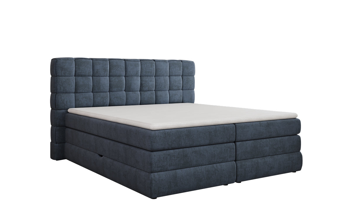Trama box spring bed with storage in velvet