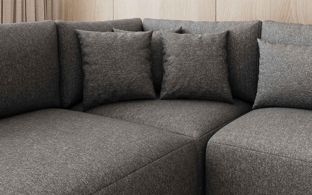 Designer sofa Ando - sectional sofa in textured fabric