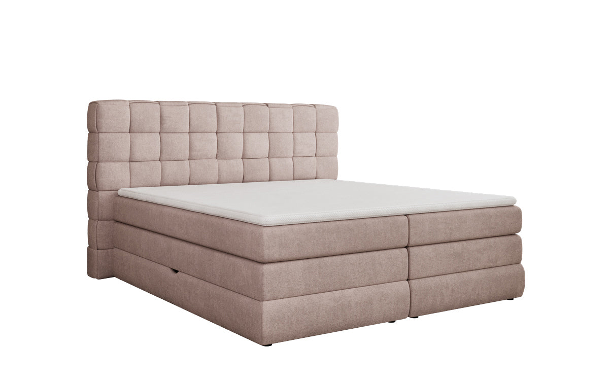 Trama box spring bed with storage in fabric