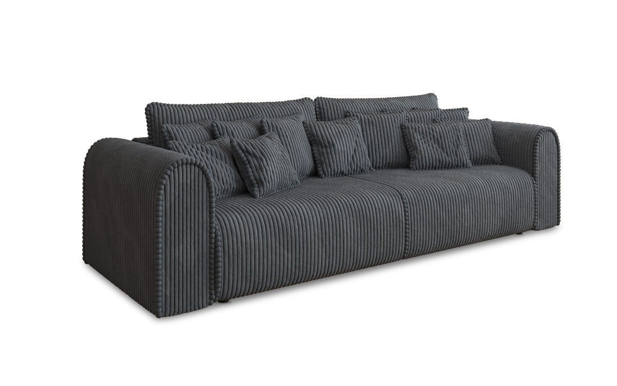 Designer Sofa Big Buddy 3-Seater with Sleeping Function and Storage in Wide Corduroy