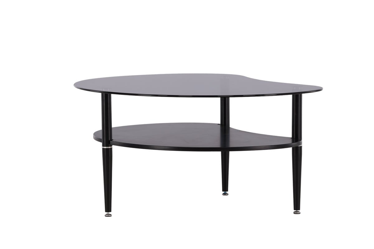 Couchtisch Amila - mit schwarzer Glasplatte