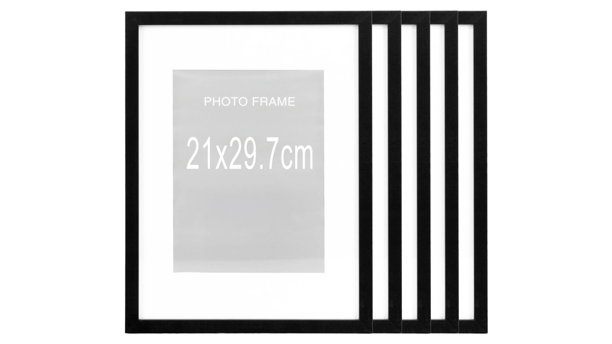 Set of 5 Bibi picture frames - in various sizes and colors