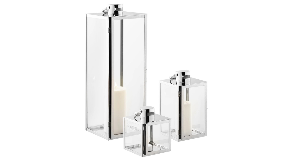 Set of 3 lanterns Rufus - with silver-colored frames