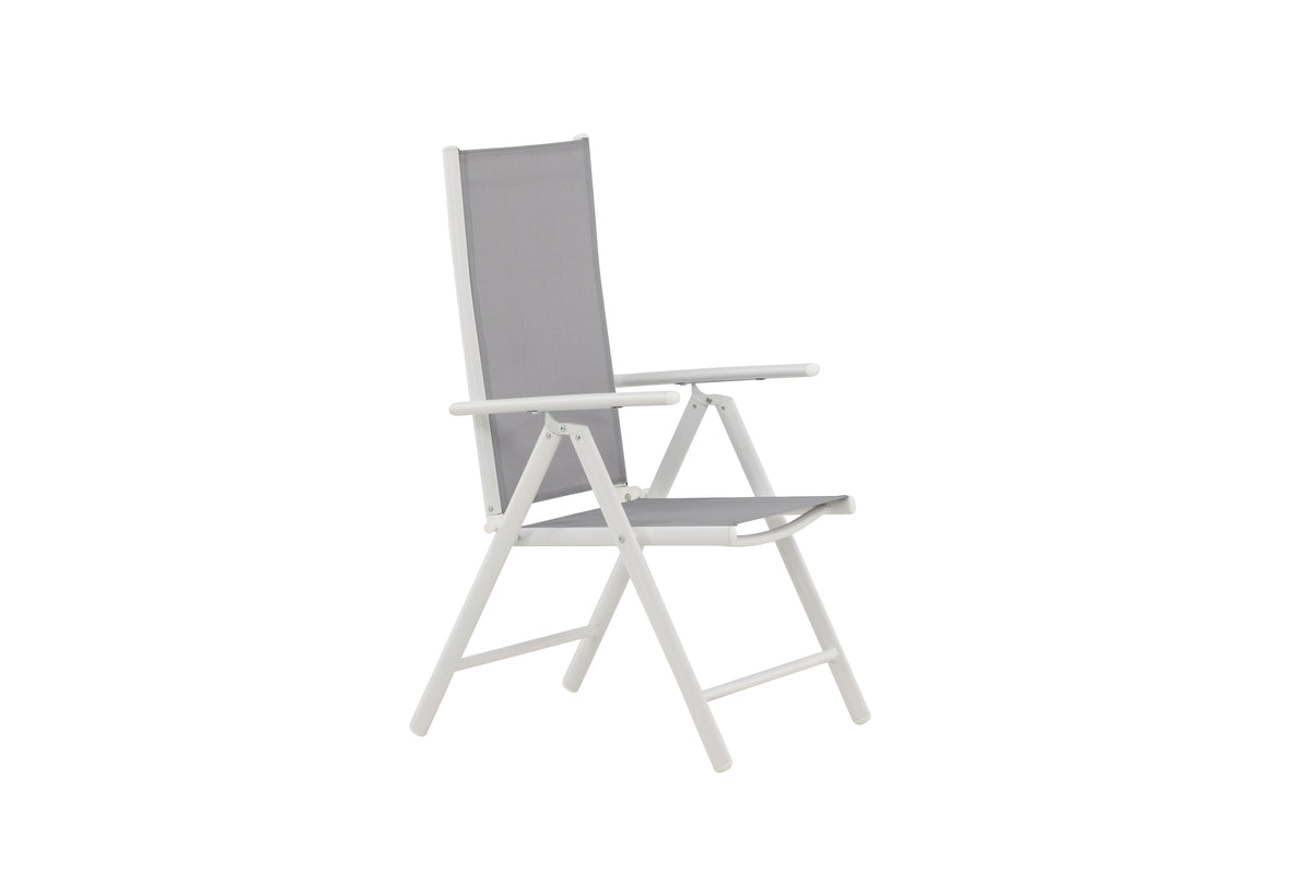 2er Set Gartenstuhl Awa - weißes Gestell aus Aluminium, Sitzfläche aus Textilene, verstellbare Rückenlehne