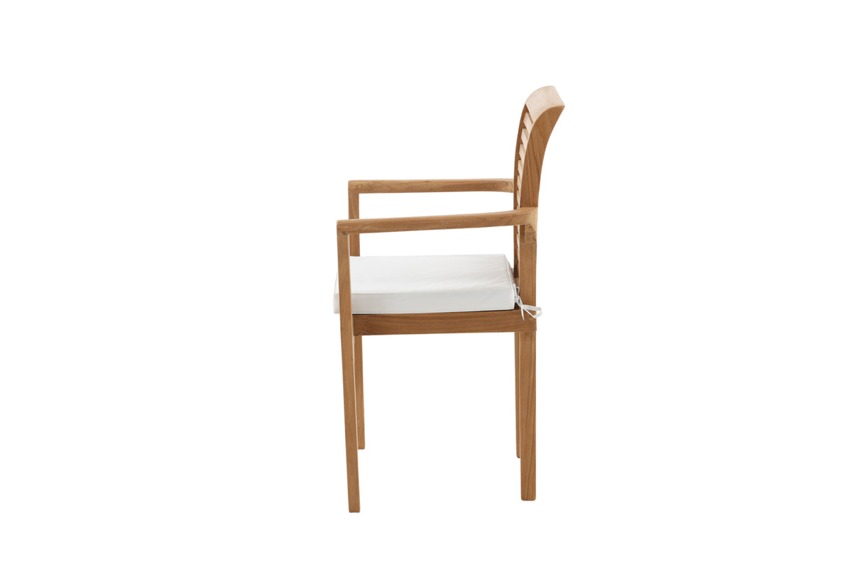 2er Set Gartenstuhl Tansania - aus massivem, poliertem Teakholz