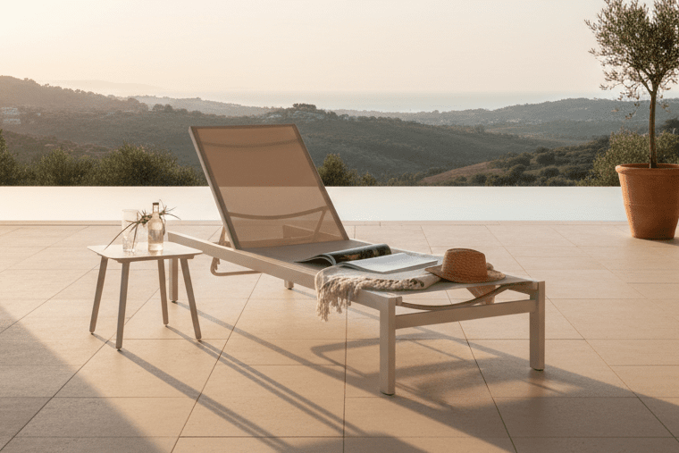 2er Set - Sonnenliegen "Arvella" aus Aluminium & Textilgewebe in 2 Farben