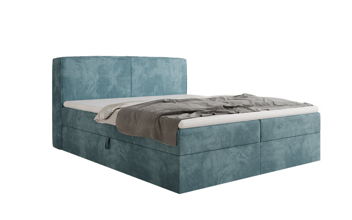 Box spring bed Marea in Corduroy with storage space
