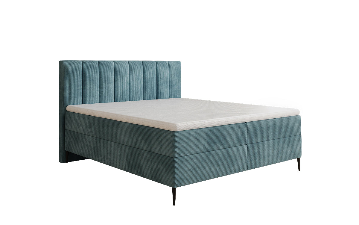Lucca box spring bed in Corduroy with storage and legs